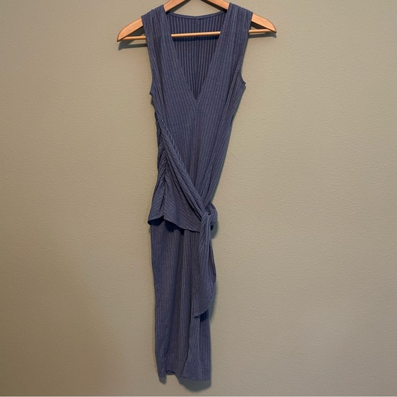 COSMOPOLITAN Dress the Population Blue Sleeveless V-Neck Wrap-Tie Knit Dress XS - Picture 5 of 10